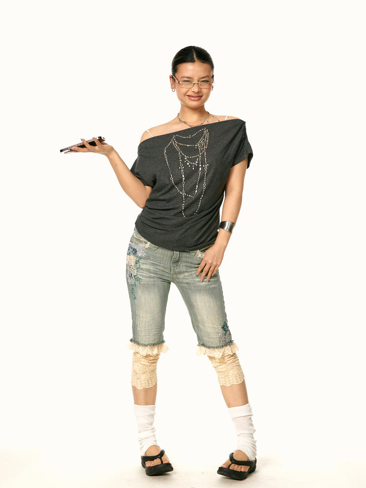 Off-Shoulder Short Sleeve Top
