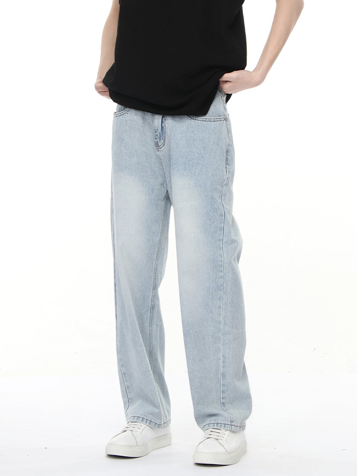 Jeans rectos sueltos de cintura media 