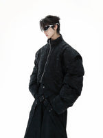 Deconstructed Pleated Short Cotton Jacket