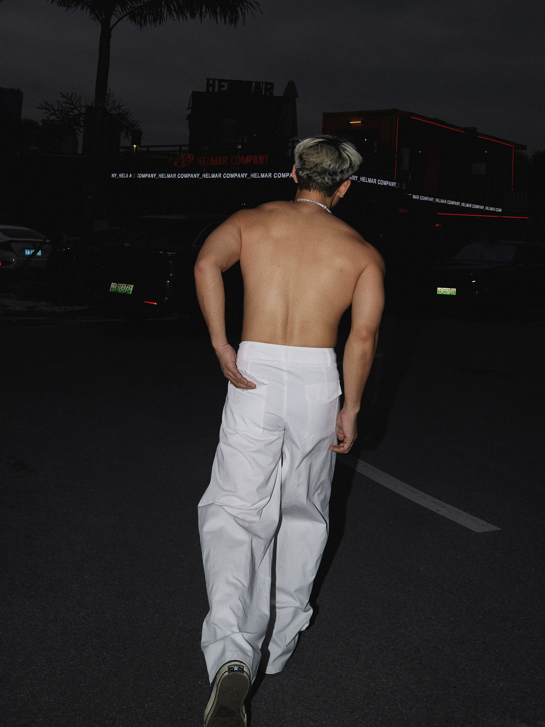 White Straight-leg Casual Pants