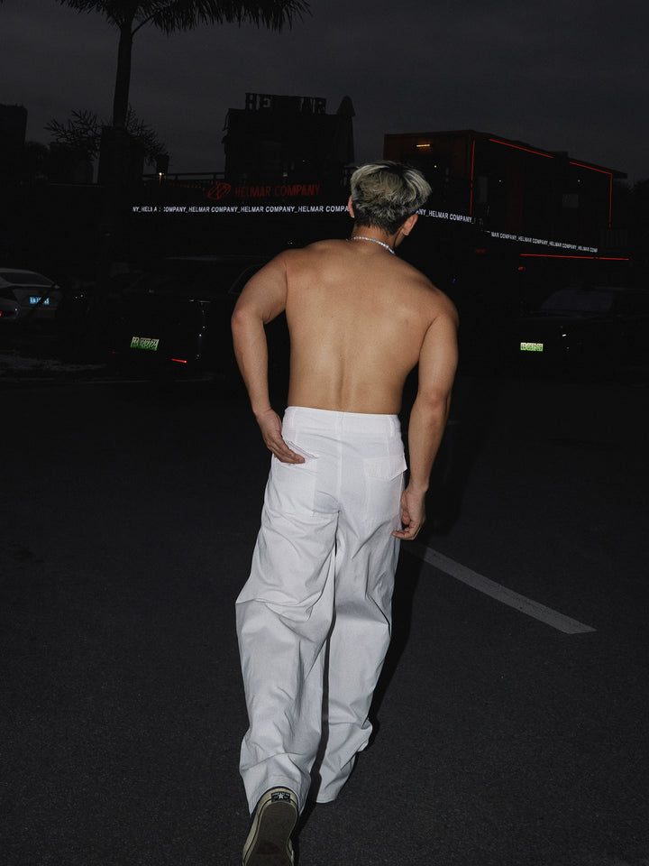 White Straight-leg Casual Pants