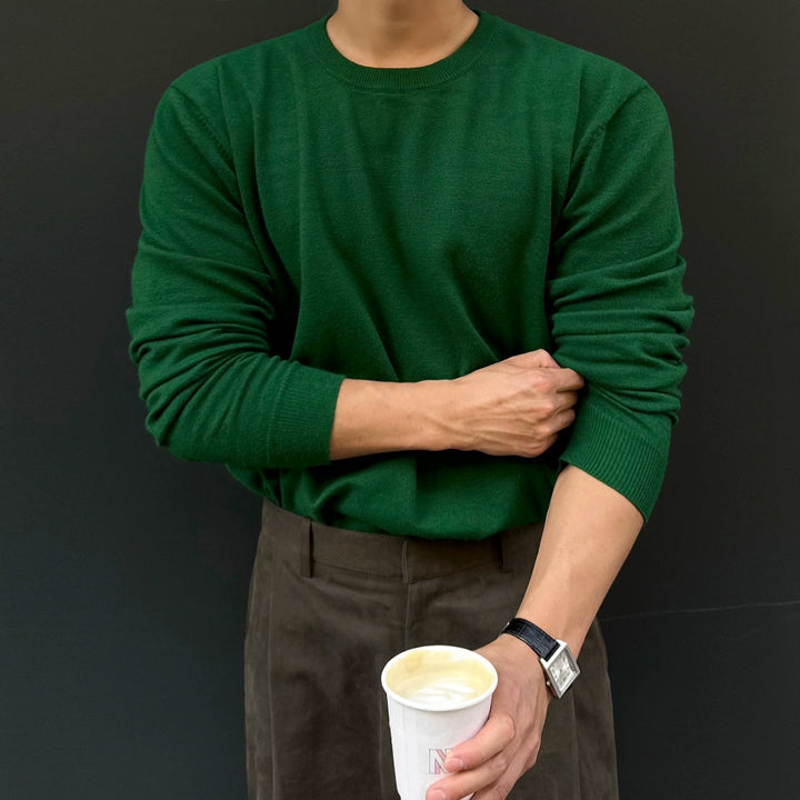 Loose Fit Round Neck Knit Sweater