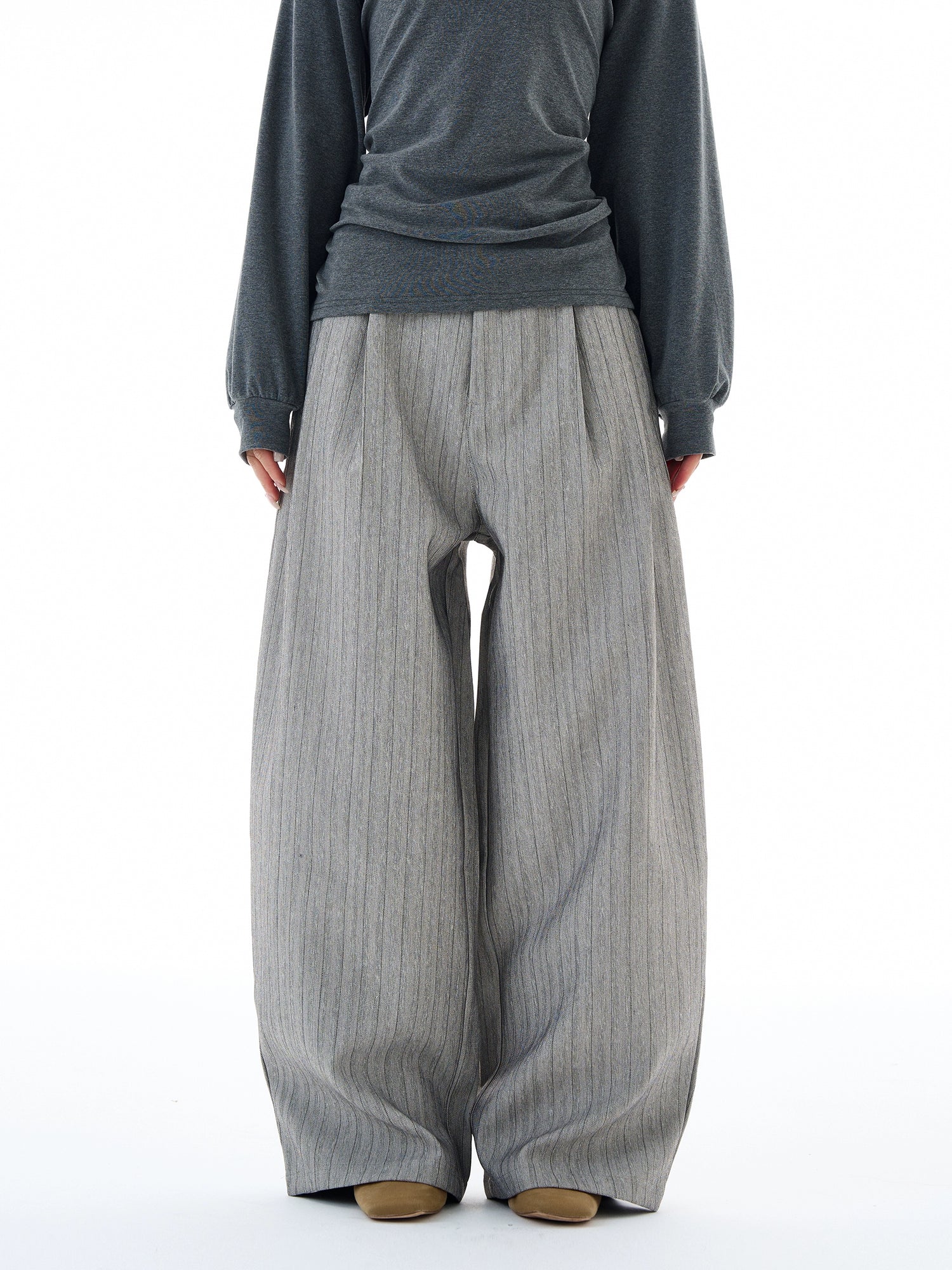 Loose Striped Wide Leg Pants