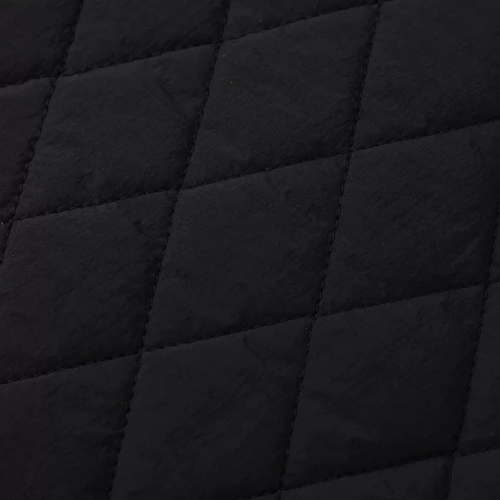 Plaid Patches Quiltet Bomulds Løs Frakke 