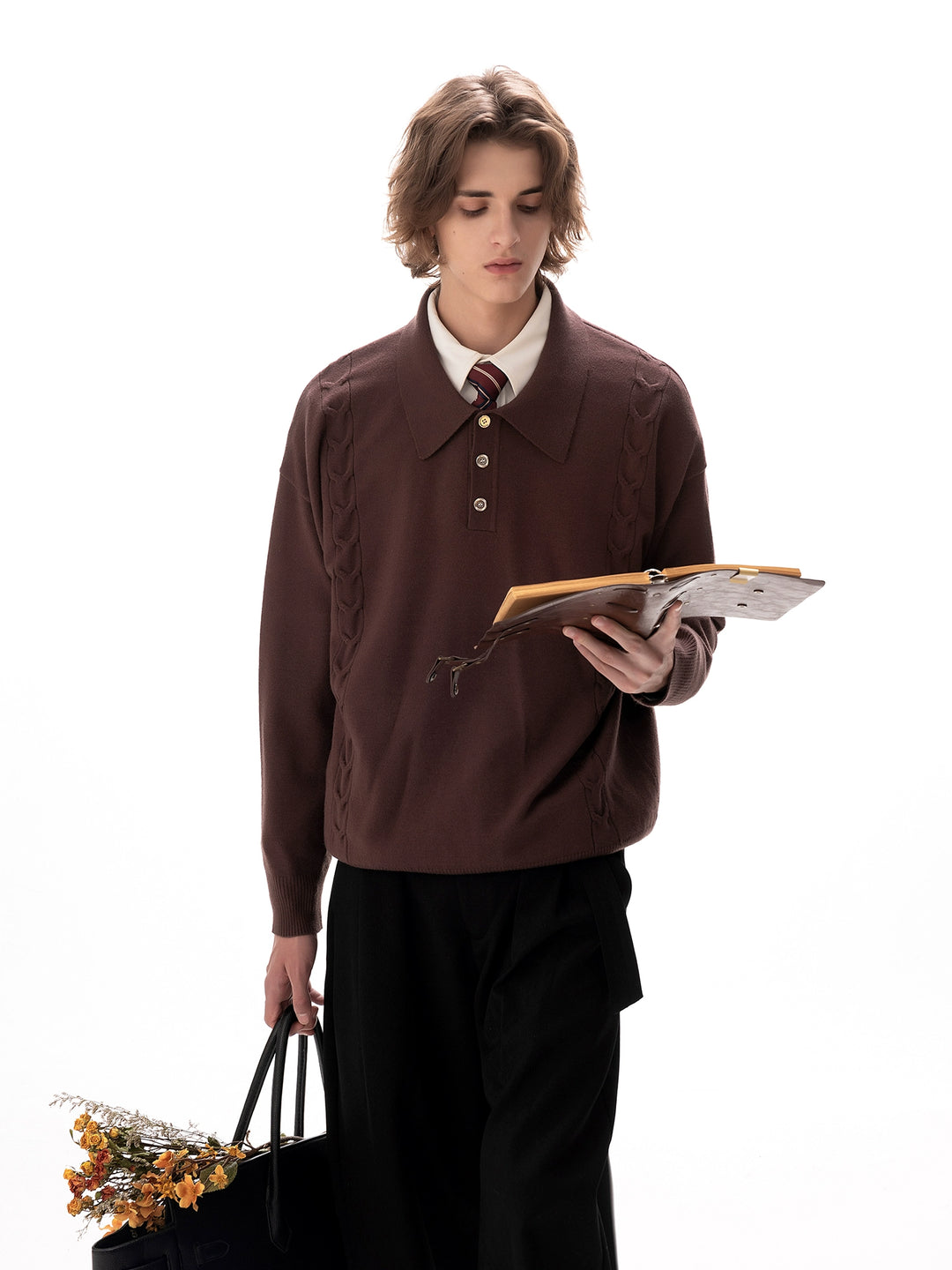Loose Lapel Knit Sweater