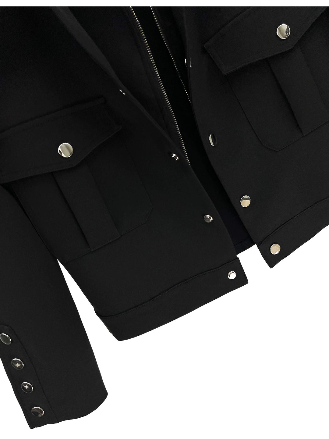 Double Collar Buttoned Short Jacket