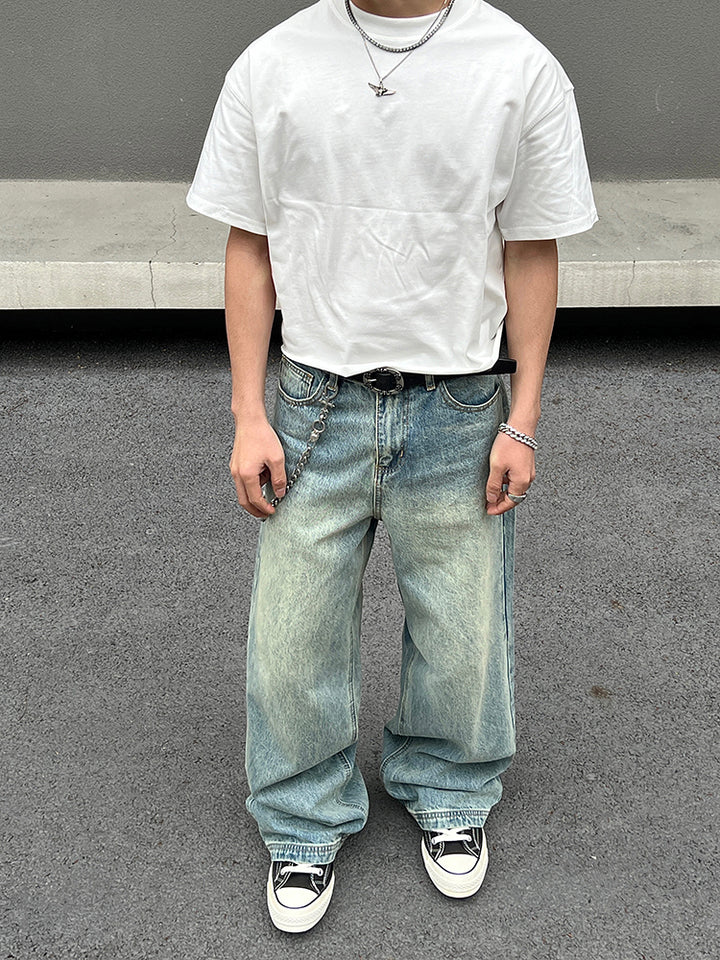 Wide-Leg Baggy Straight Jeans