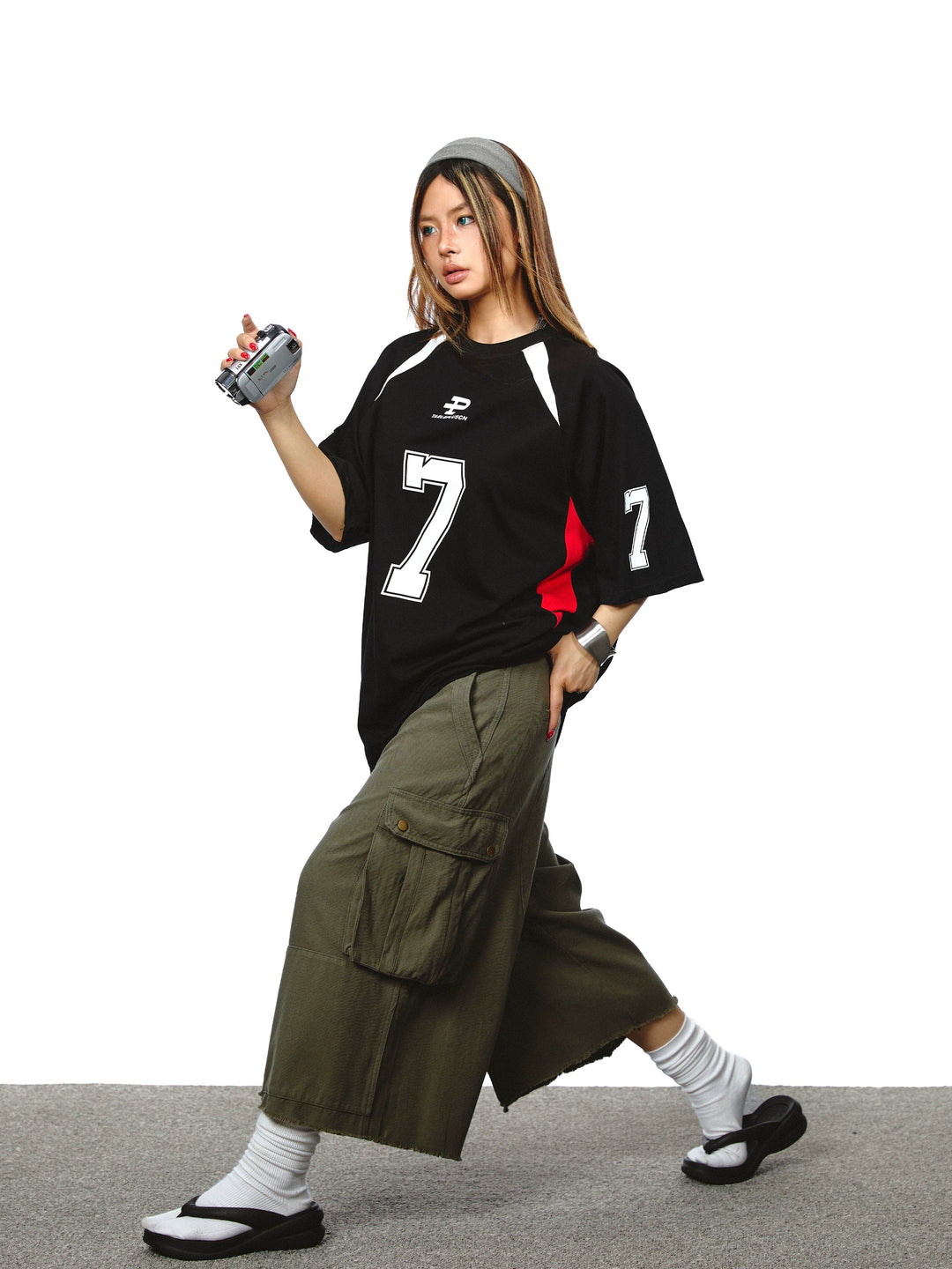 Wide-Leg Cropped Cargo Workwear Pants