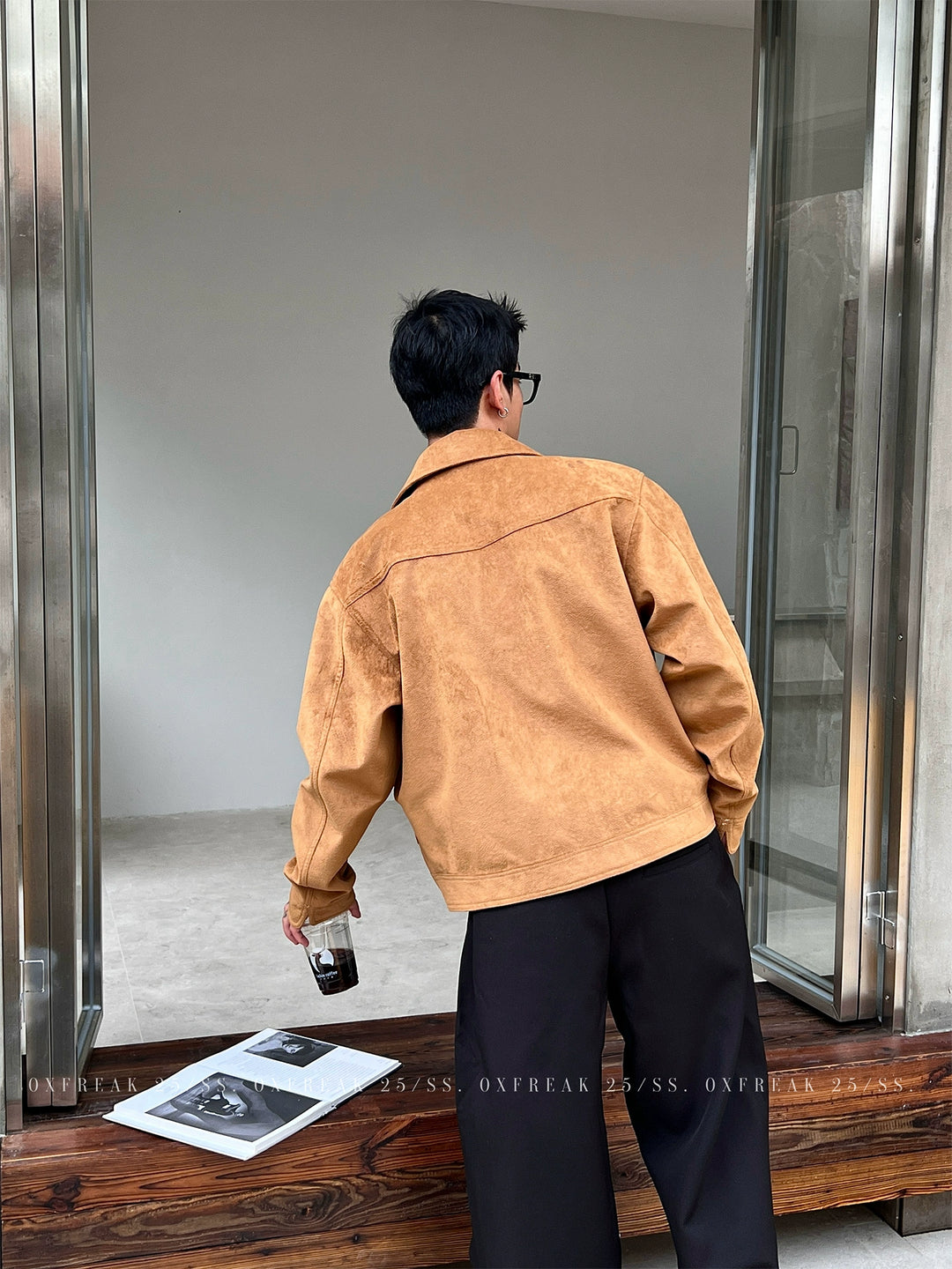 Patch Pockets Suede Short Jacket