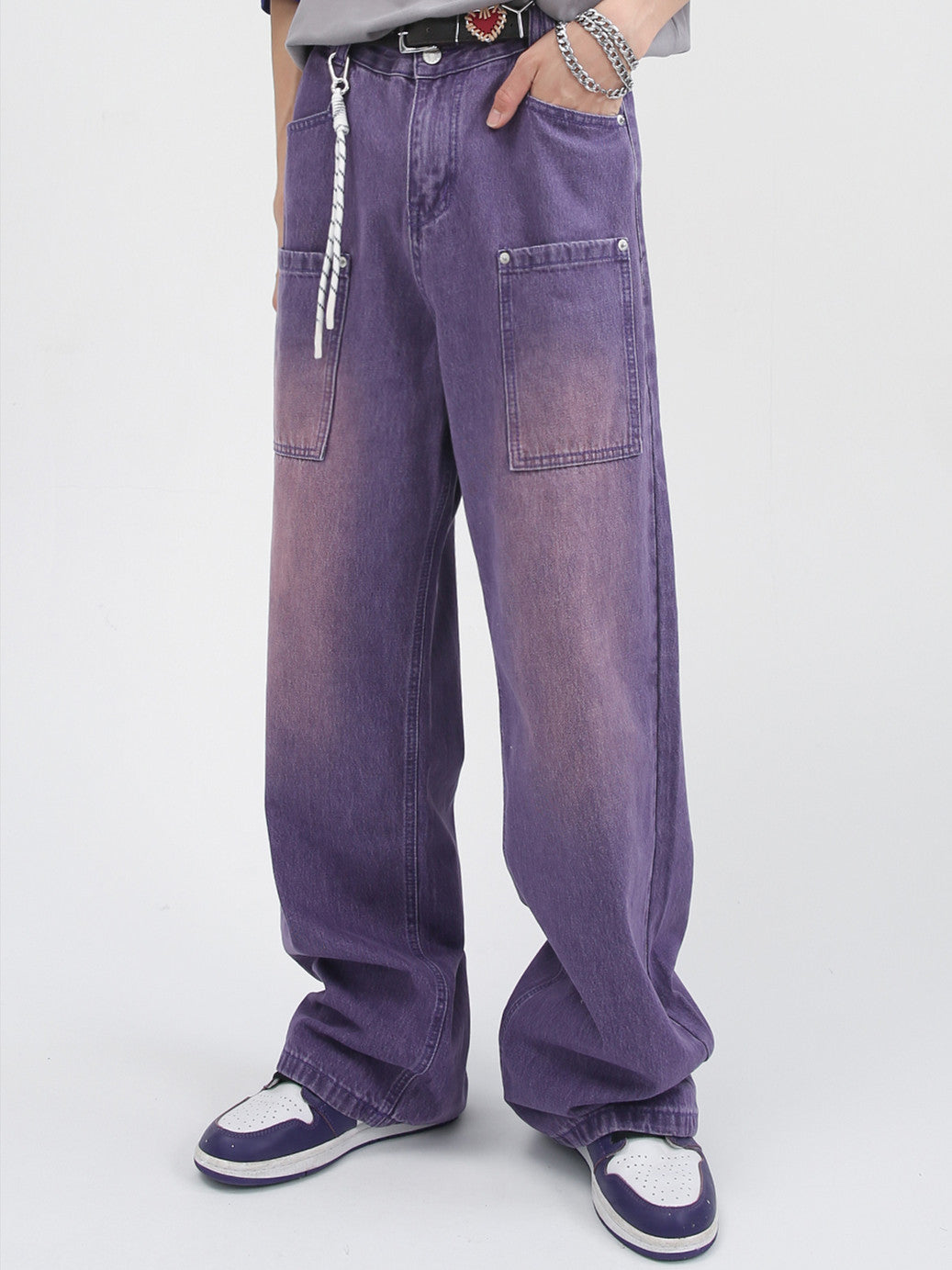 Wide-Leg Loose Fit Denim Pants