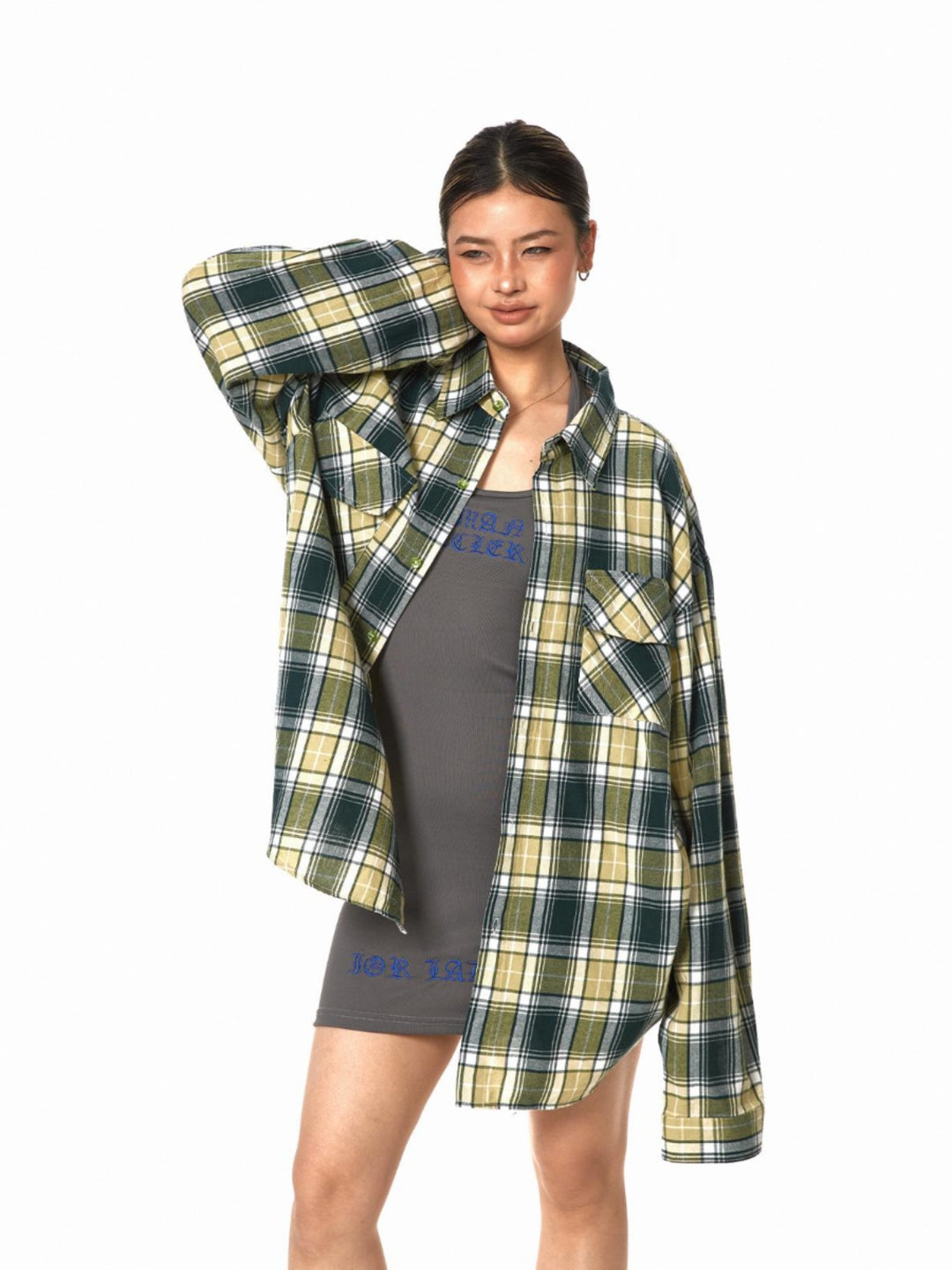 Plaid Brushed Long-Sleeve Casual Shirt