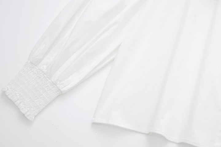 Layered Ruffle Long Sleeve Poplin Shirt