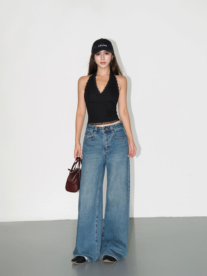 High Waist Wide Leg Loose Jeans