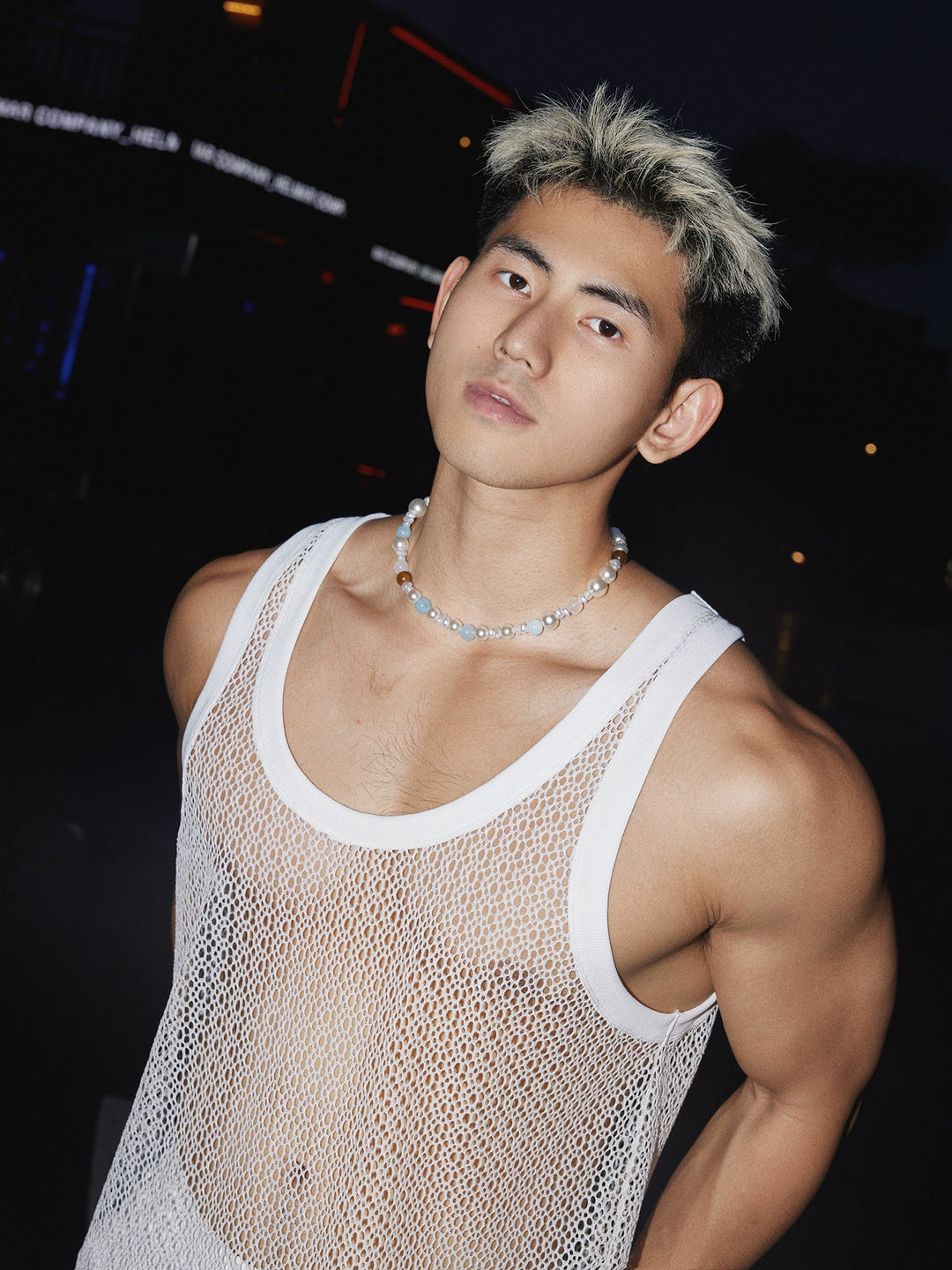 Mesh See-through Casual Sleeveless Vest