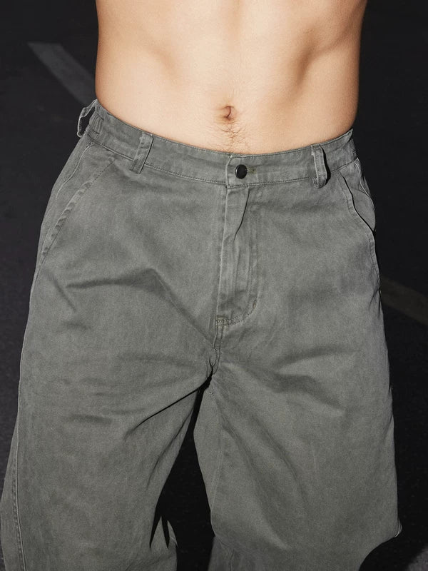 Pantalons décontractés droits rétro 