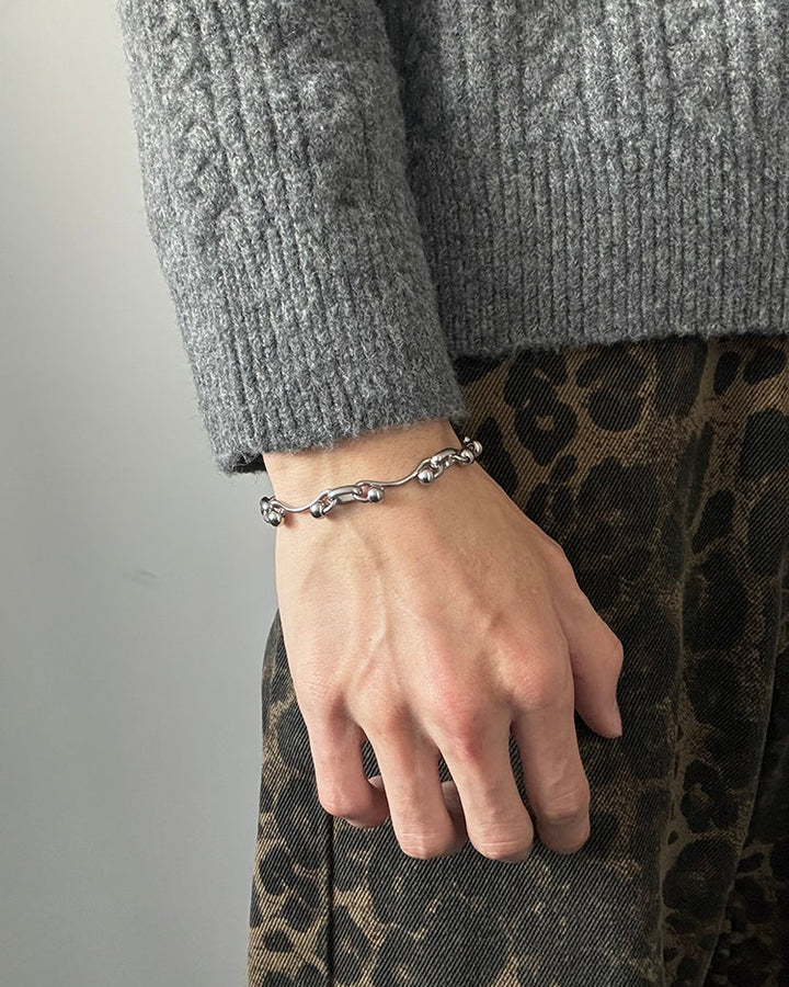 Titanium Steel Arc Chain Bracelet
