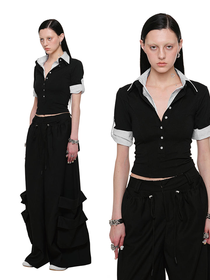 Ensemble de haut à col polo à deux pièces 