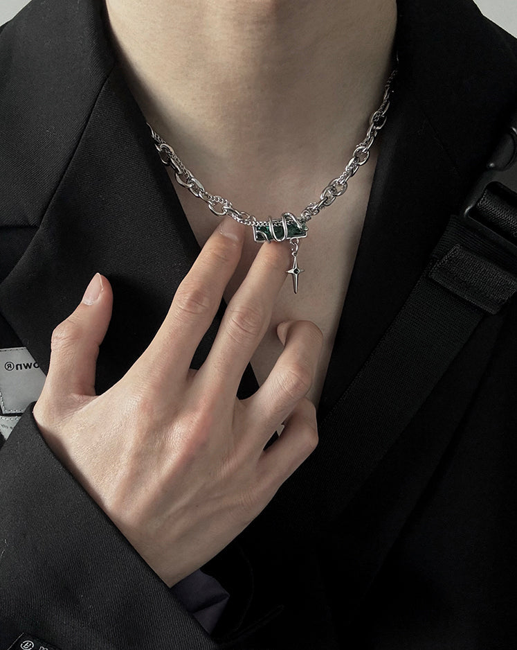 Snake Pendant Titanium Steel Chain Necklace
