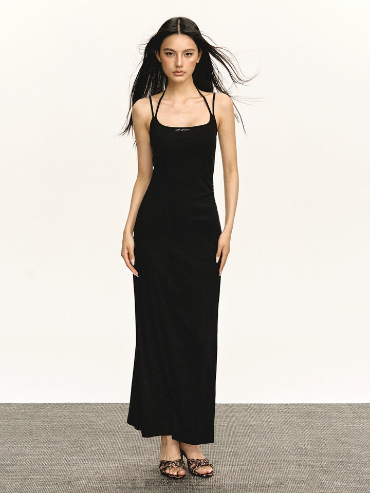 Retro Sleeveless Maxi Sundress With Slit
