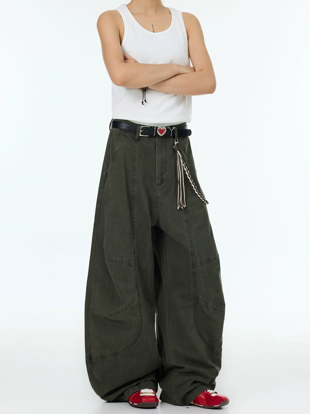 Loose Wide-Leg Deconstructed Casual Pants