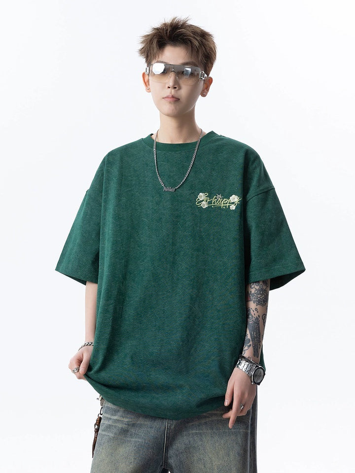 Embroidered Loose Fit Short Sleeve T-shirt