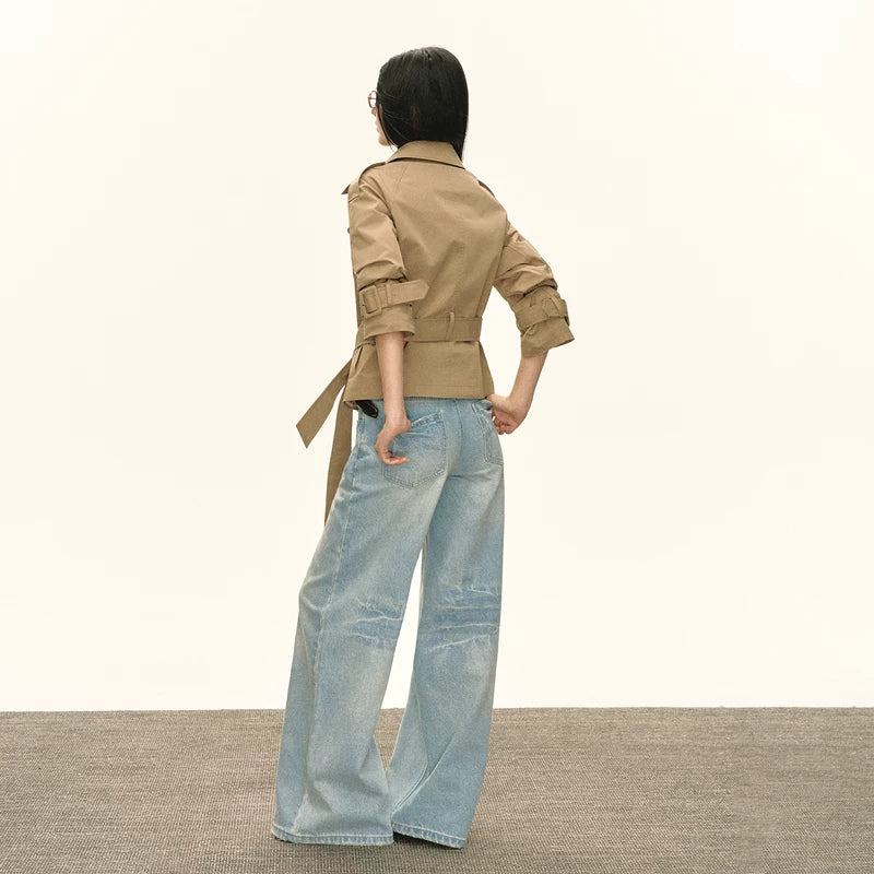 Belted Short Trench Coat