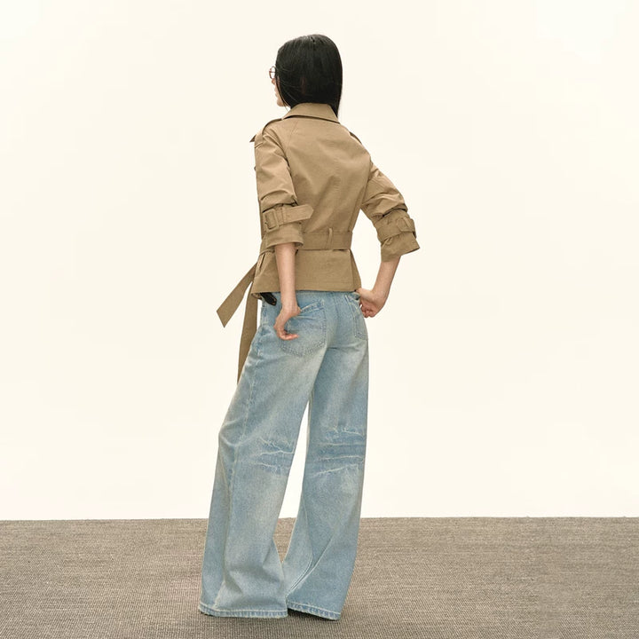 Belted Short Trench Coat