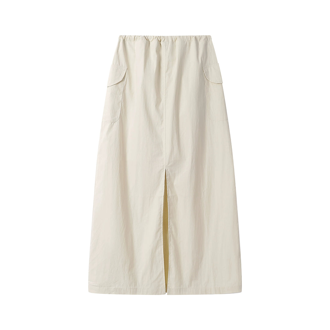 Drawstring Waist Cargo Skirt