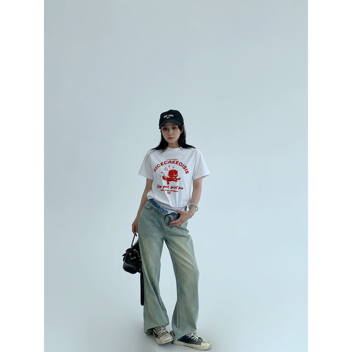 Cartoon Print Short Sleeve T-shirt