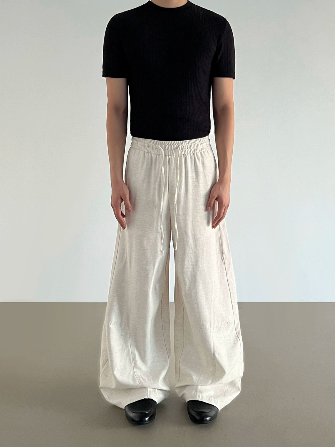 Linen Blend Wide-Leg Pants