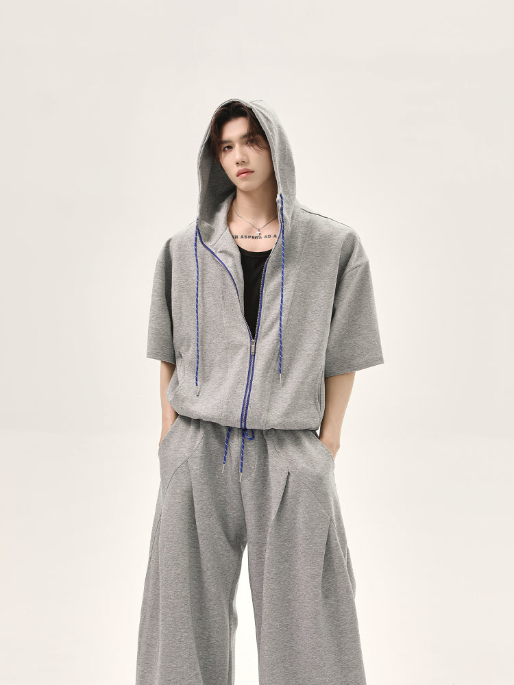 Hooded Zipper Top and Pants Set