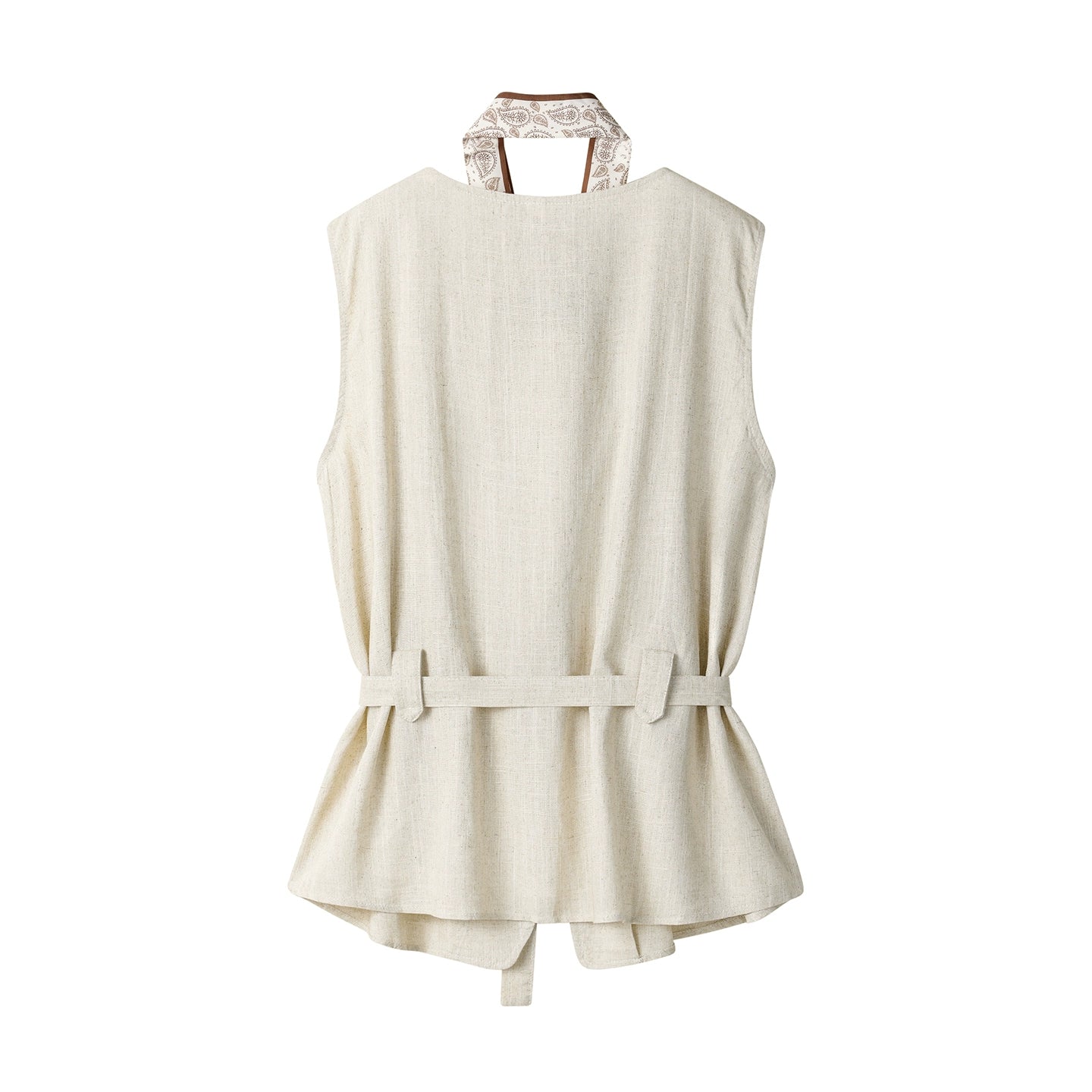 Top Retro Sem Mangas com Cinto na Cintura 