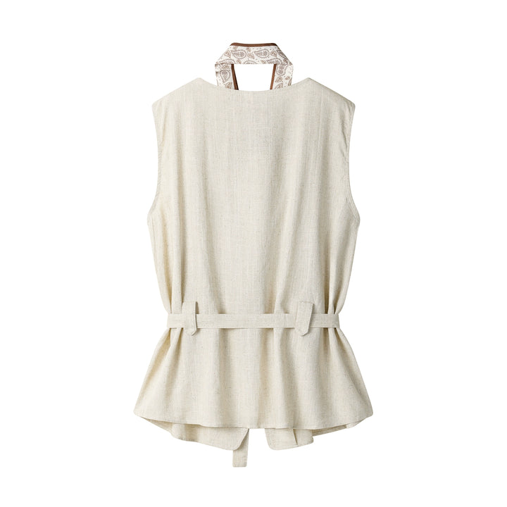 Sleeveless Waist Tie Vest Top