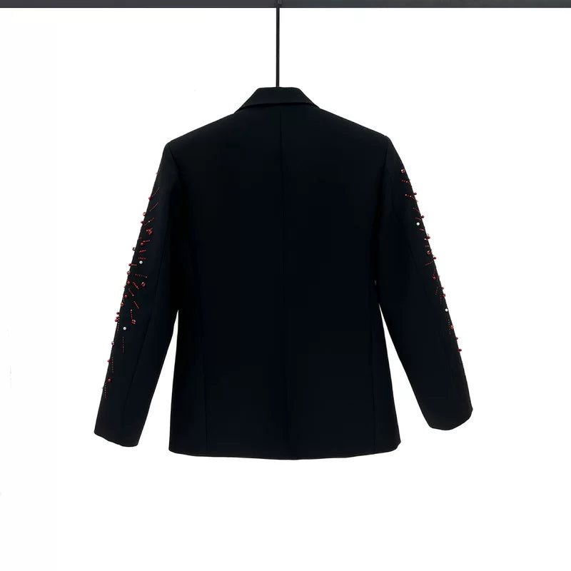 Süslemeli Boncuklu Takım Ceket Blazer 