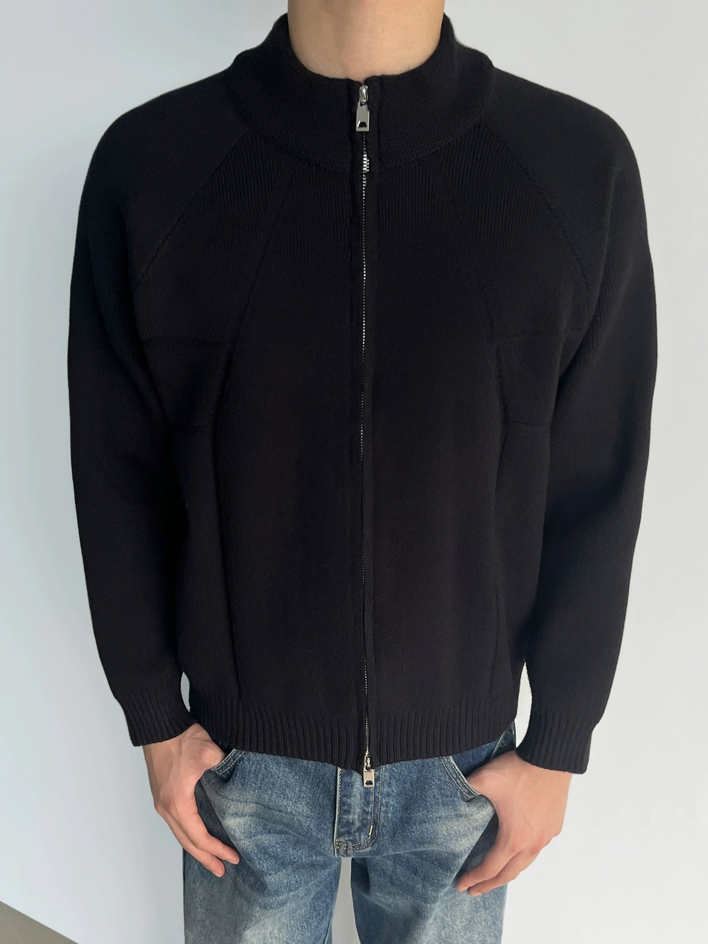 Kaşmir Karışımı Fermuarlı Triko Hırka 