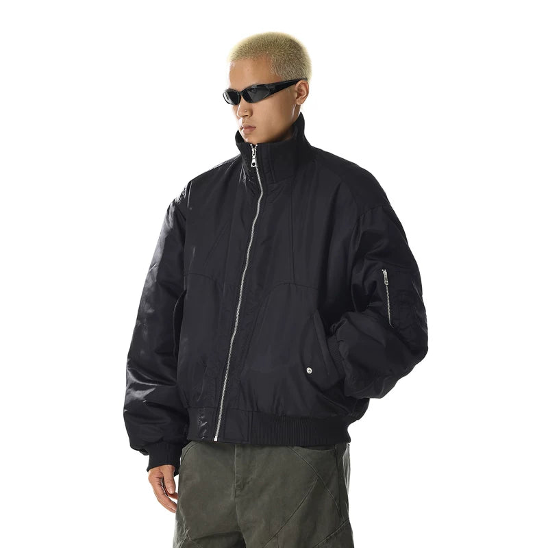 Veste bomber à col montant, coupe décontractée et isolée 