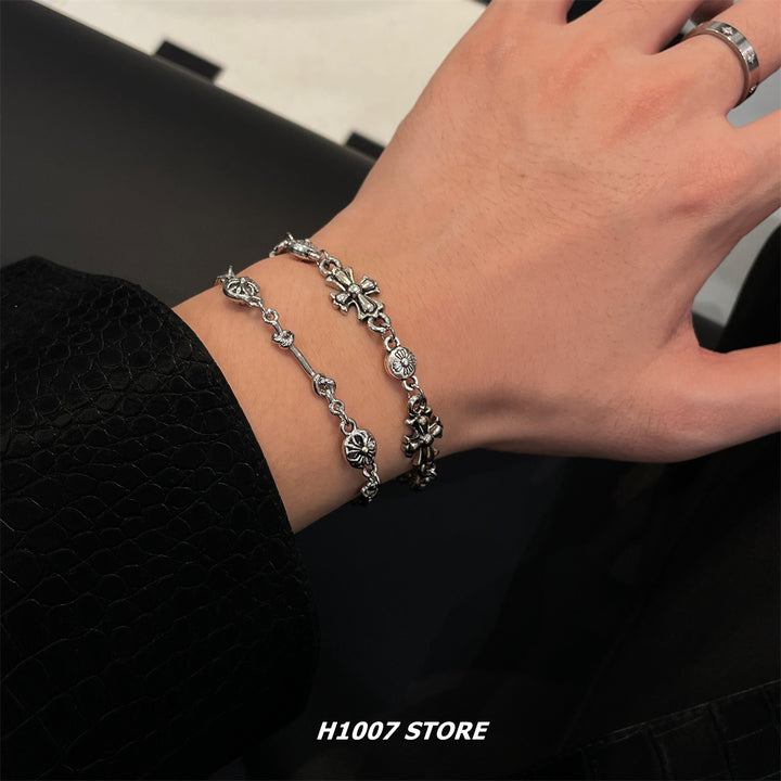 Cross Flower Hip-Hop Style Bracelet