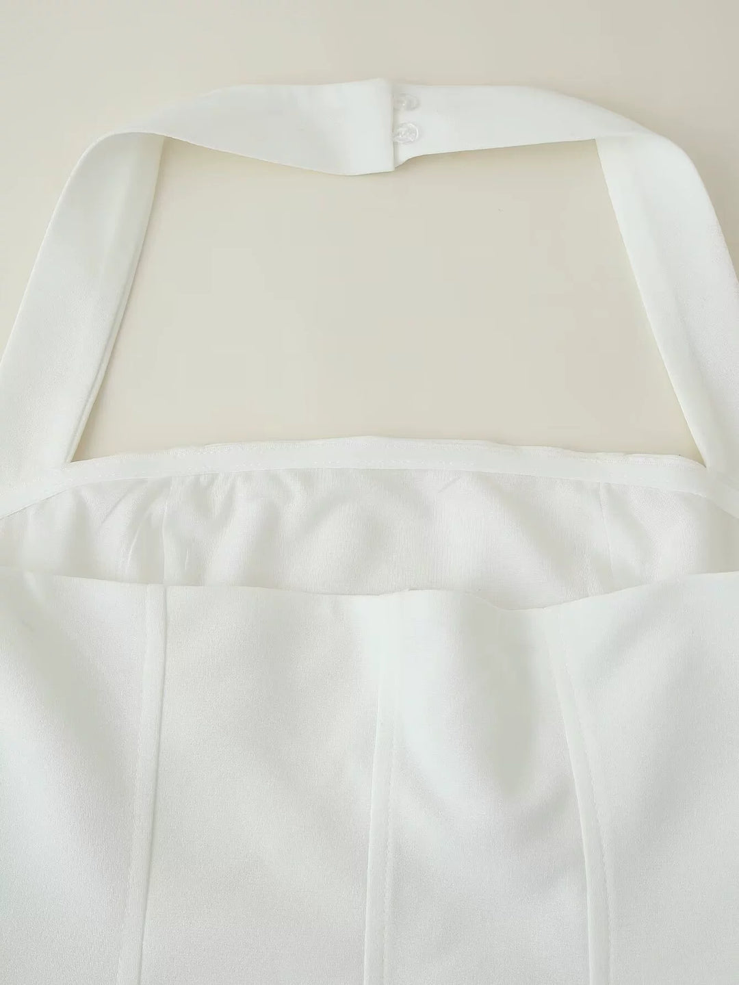 Halter Pleated Slim Fit Sommerkjole 