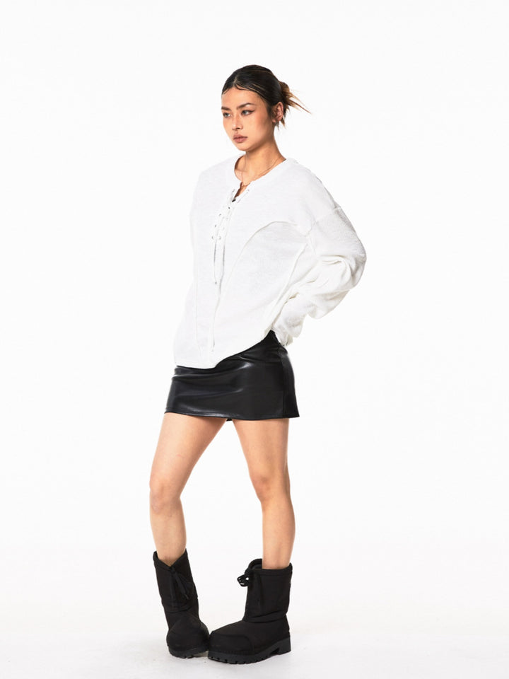 Deconstructed Strappy Long-Sleeved Top