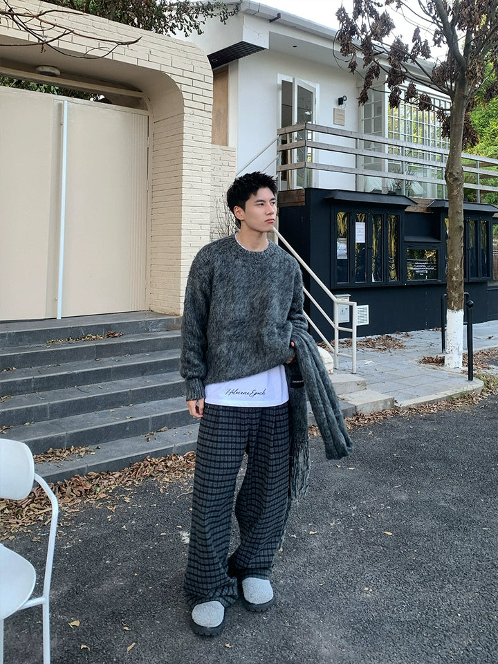 Pull en tricot à col rond pour hommes 