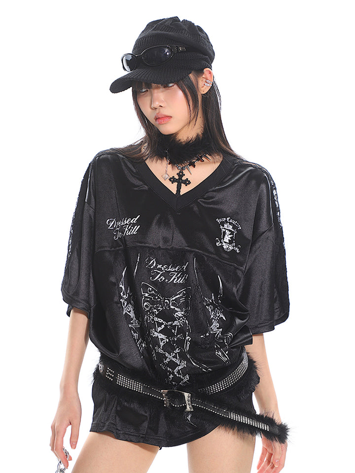 Satin Bandage Print Punkstijl Coltrui 