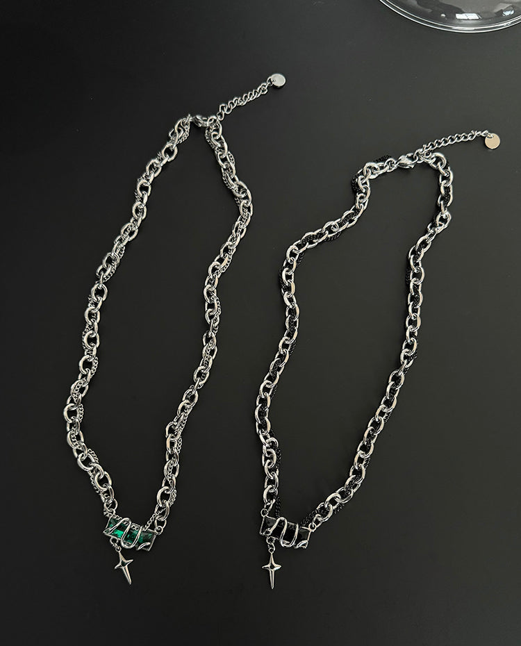 Snake Pendant Titanium Steel Chain Necklace
