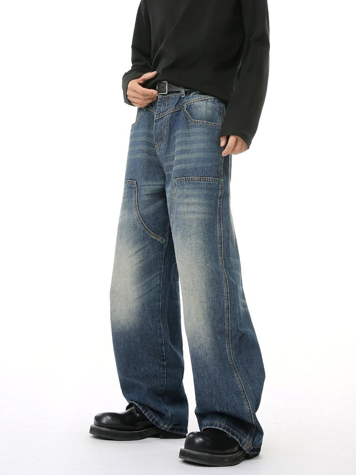 Deconstructed Patchwork Straight Pants