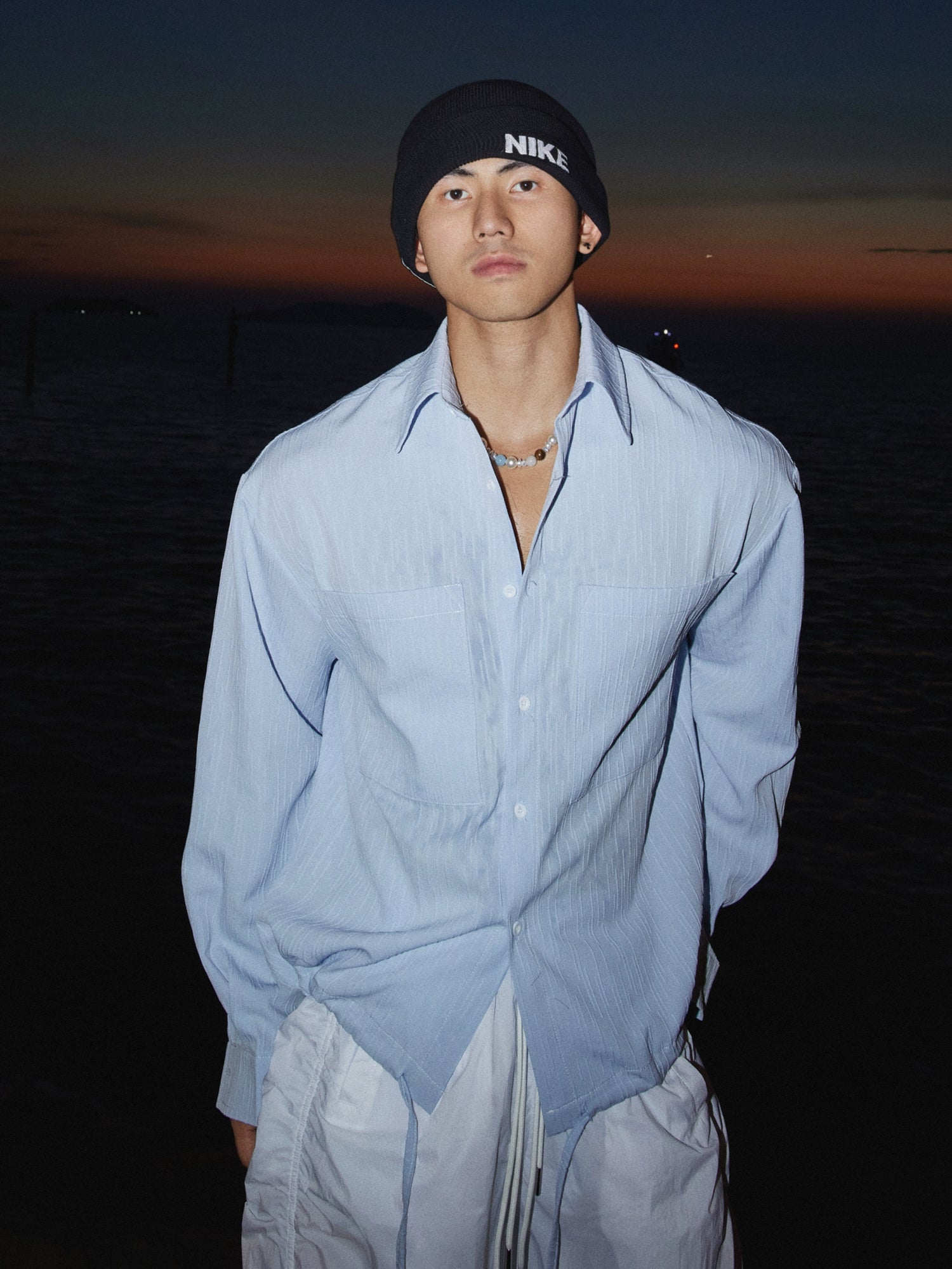 Stripe Texture Long Sleeve Shirt