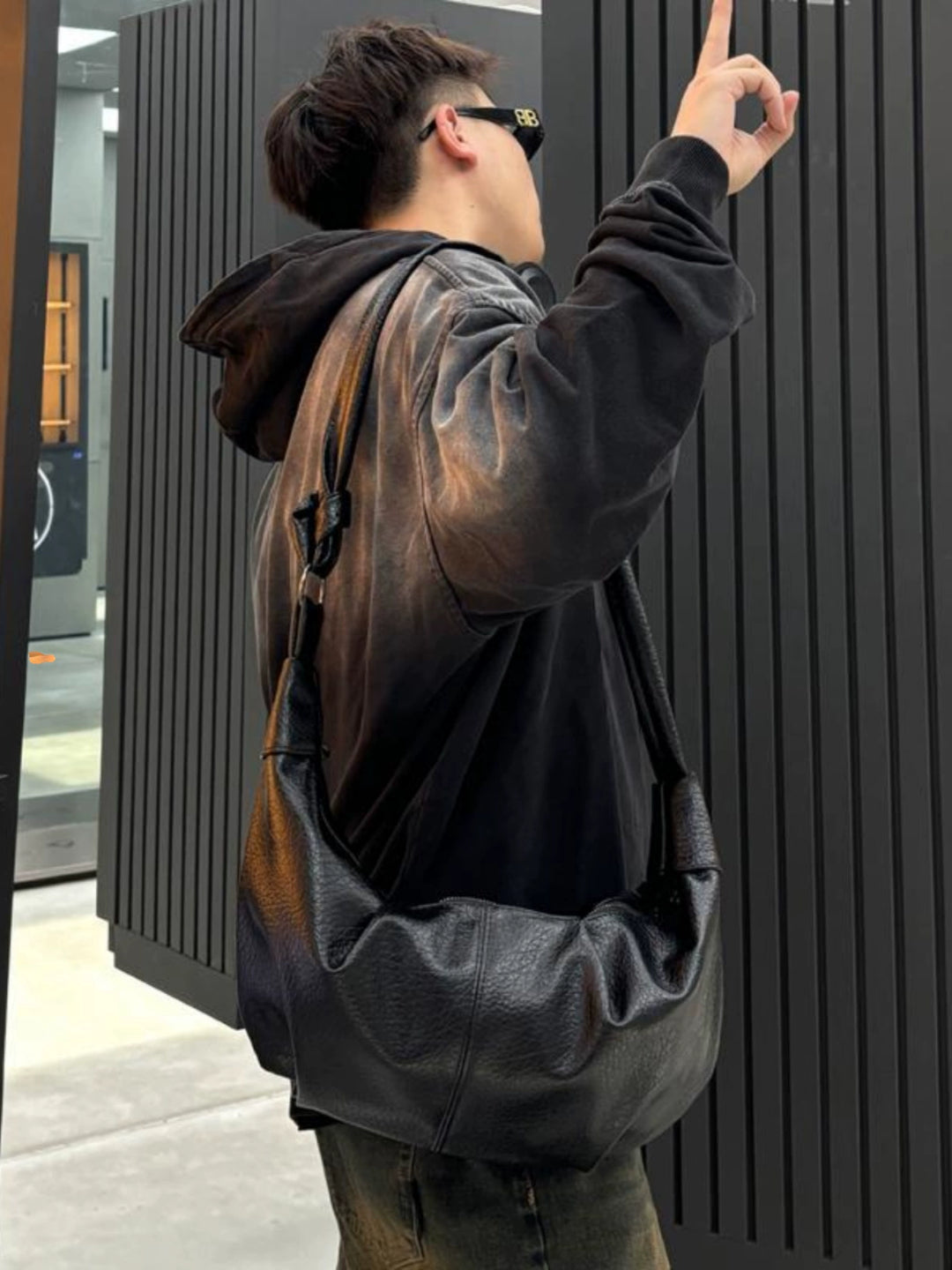 Black Crossbody Hobo Bag