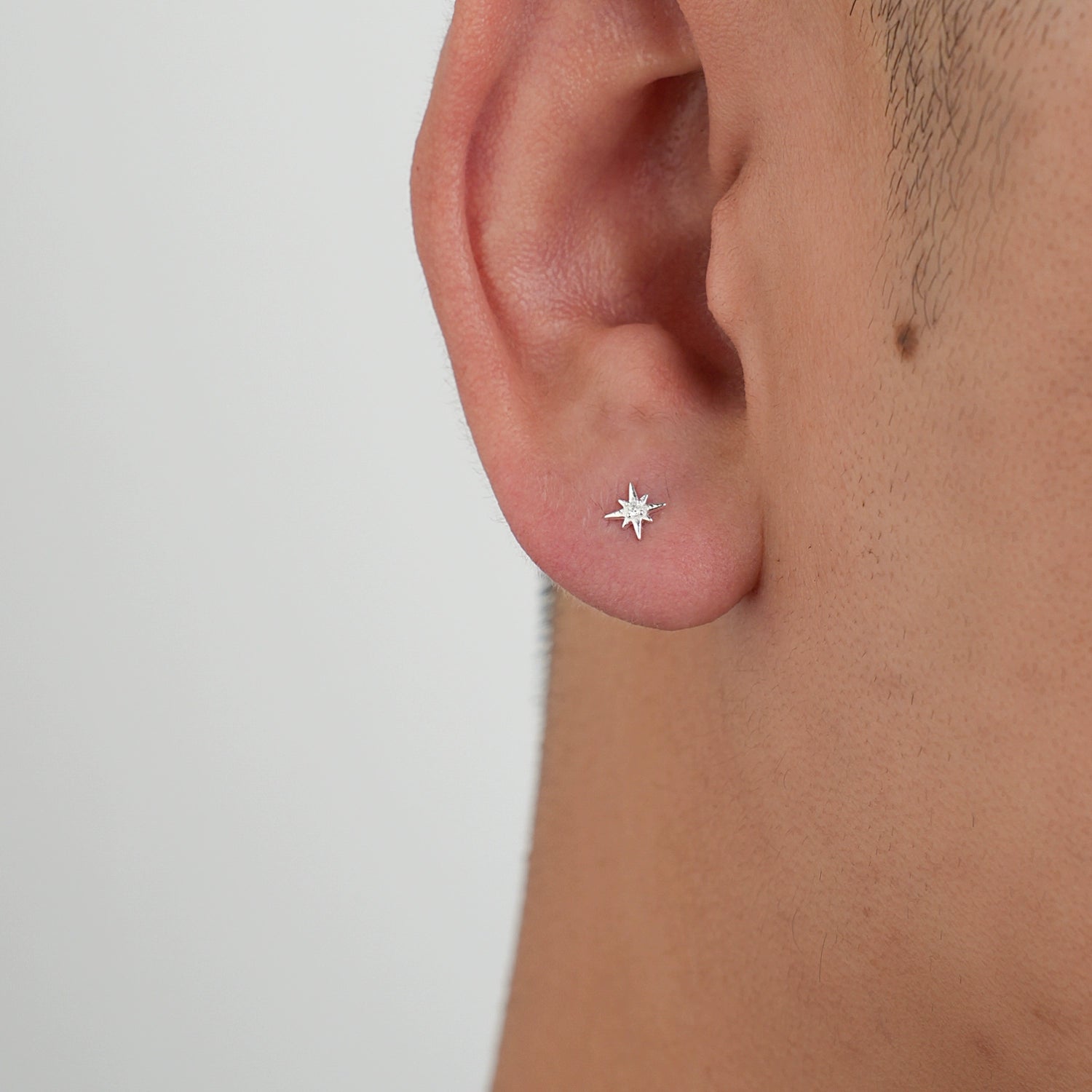 Sterling Silver Eight-Pointed Star Stud Earrings