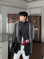 Woolen Blazer with Shoulder Pads