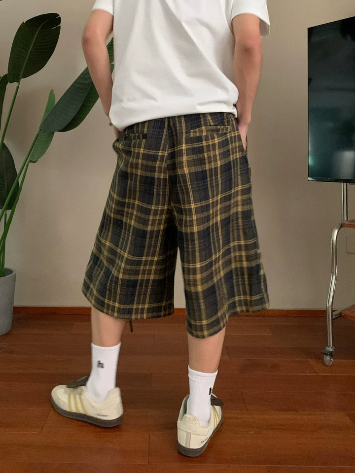 Shorts larges en tartan 