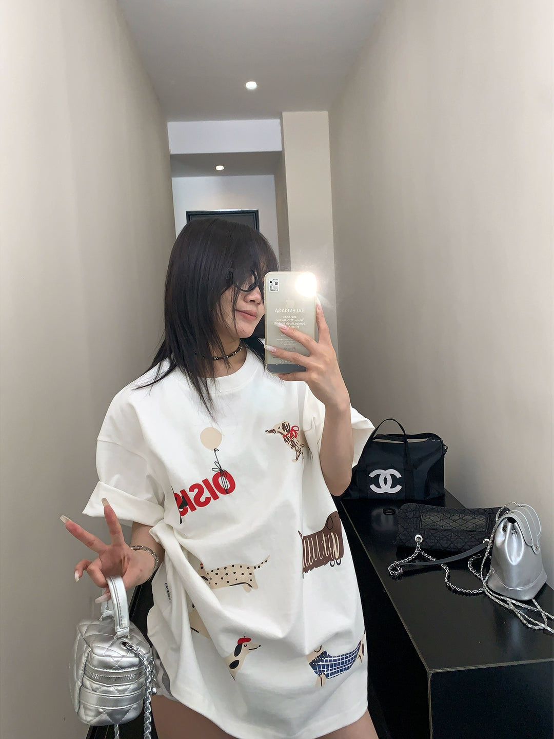 Cartoon Dog Cotton Loose Fit T-shirt