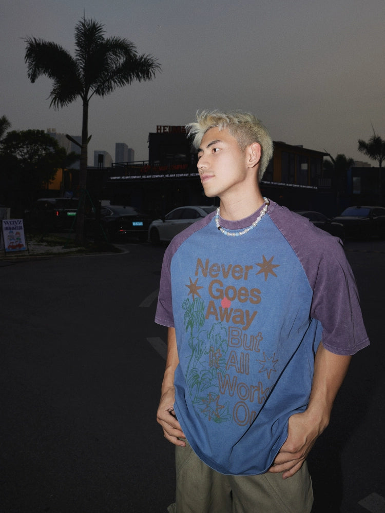 Pulóver de letra con manga raglán retro 